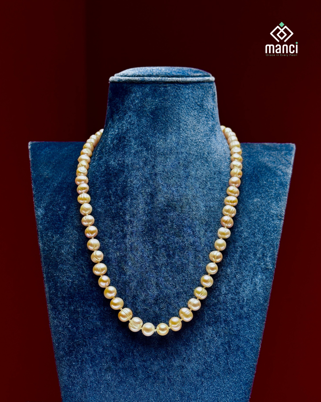 8mm Sea Pearl Necklace, 18 inches — product view 7