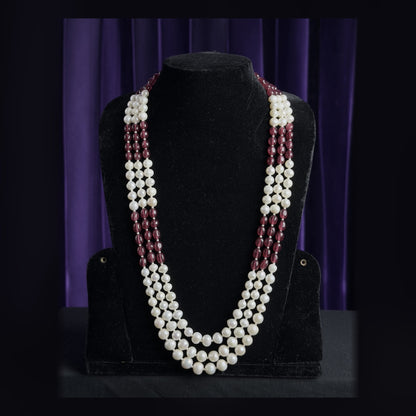 Manci Pearls 3-layer sea pearl necklace, 10 mm pearls, 28 inches — view 3